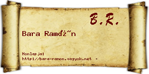 Bara Ramón névjegykártya